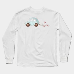 Just married car Honeymoon Couple Matching Gift Long Sleeve T-Shirt